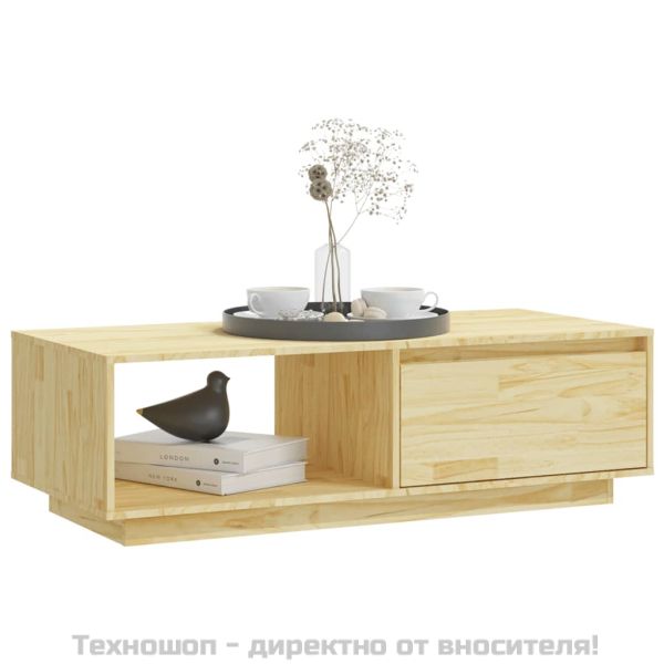 Маса за кафе, 110x50x33,5 см, борово дърво масив