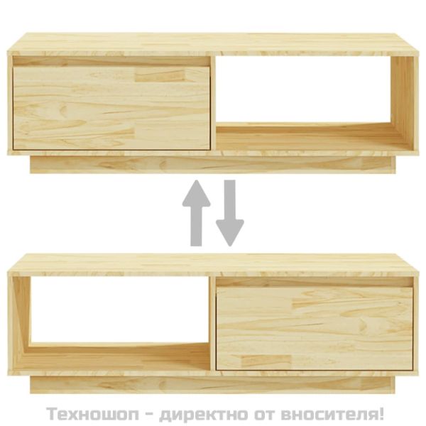 Маса за кафе, 110x50x33,5 см, борово дърво масив