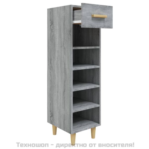 Шкаф за обувки, сив сонома, 30x35x105 см, инженерно дърво