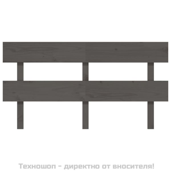 Горна табла за легло, сива, 154x3x81 см, бор масив