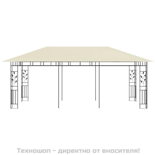 Шатра с мрежа против комари, 6x3x2,73 м, кремава