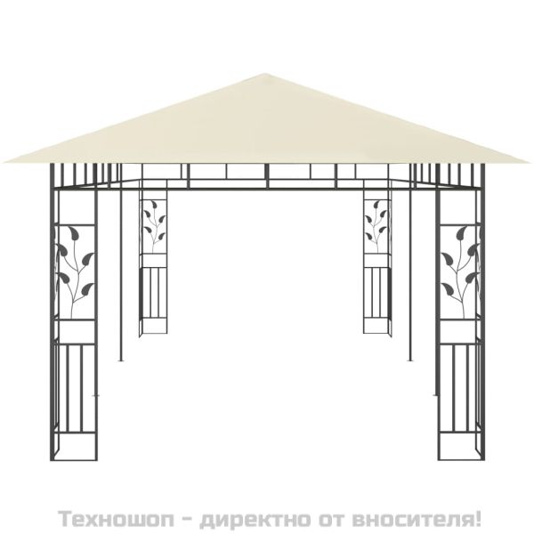 Шатра с мрежа против комари, 6x3x2,73 м, кремава