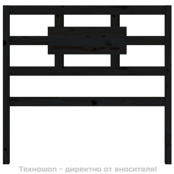 Горна табла за легло, черна, 95,5x4x100 см, бор масив