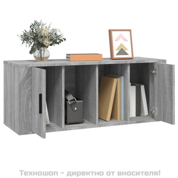 ТB шкаф, сив сонома, 100x35x40 см, инженерно дърво