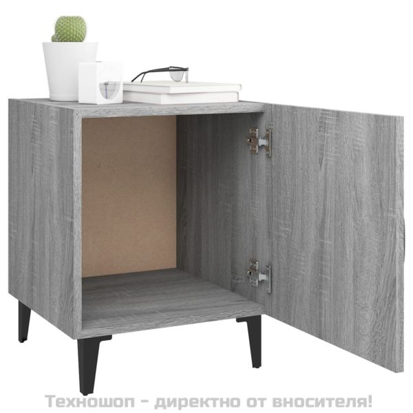 Нощни шкафчета, 2 бр, сив сонома, инженерно дърво