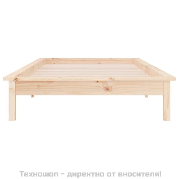 Рамка за легло с LED осветление 100x200 см масивно дърво