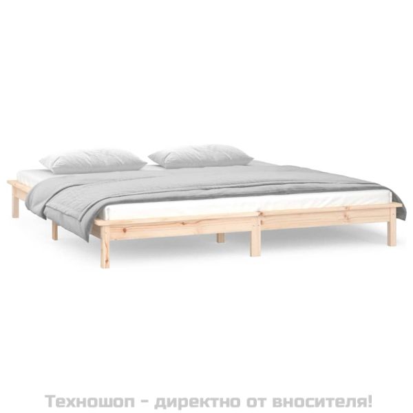 Рамка за легло с LED осветление 120x200 см масивно дърво