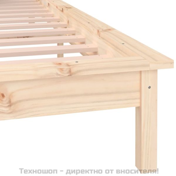 Рамка за легло с LED осветление 120x200 см масивно дърво