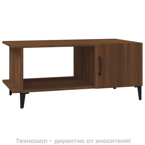 Кафе маса, кафяв дъб, 90x50x40 см, инженерно дърво