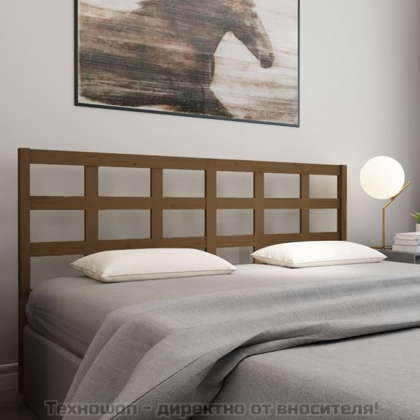 Горна табла за легло, меденокафява, 185,5x4x100 см, бор масив