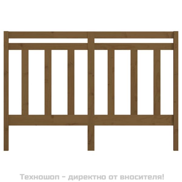 Горна табла за легло, меденокафява, 146x4x100 см, бор масив