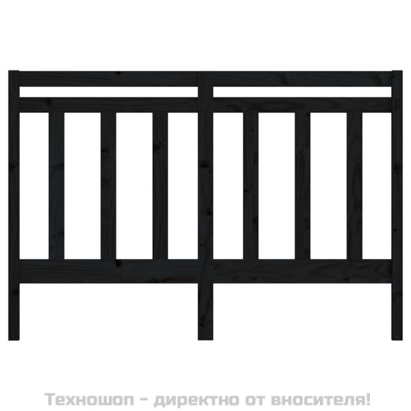 Горна табла за легло, черна, 146x4x100 см, бор масив