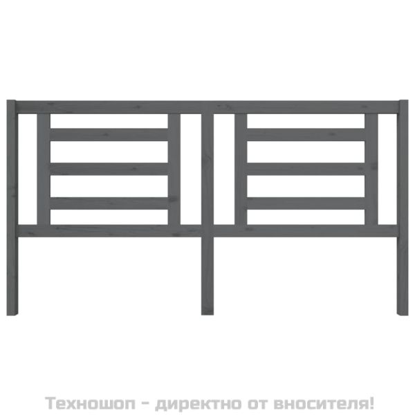 Горна табла за легло, сива, 186x4x100 см, бор масив