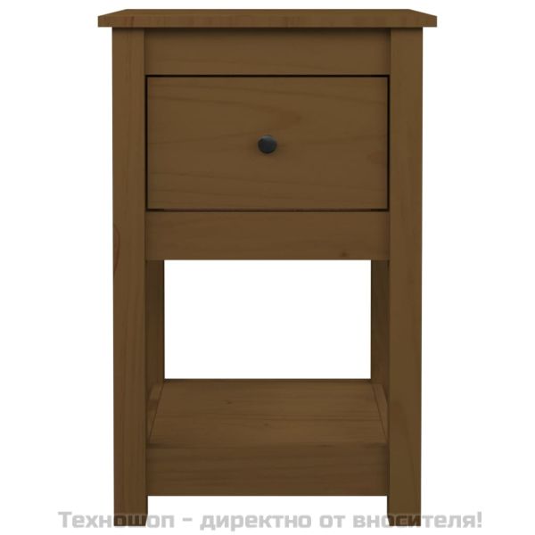 Нощно шкафче, меденокафяво, 40x35x61,5 см, борово дърво масив