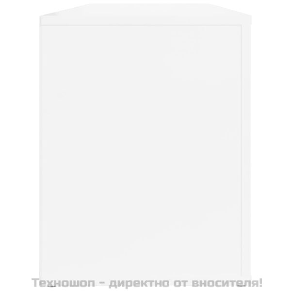 Шкаф за обувки, бял гланц, 100x35x45 см, инженерно дърво