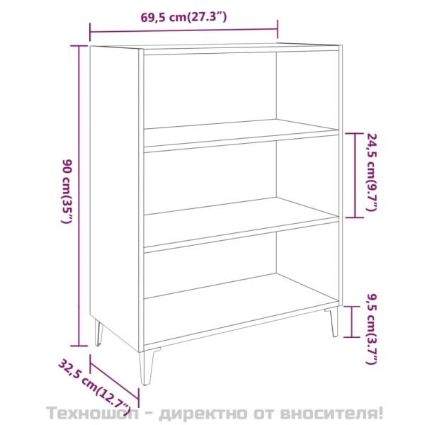 Сайдборд, Сив сонома, 69,5x32,5x90 см, инженерно дърво
