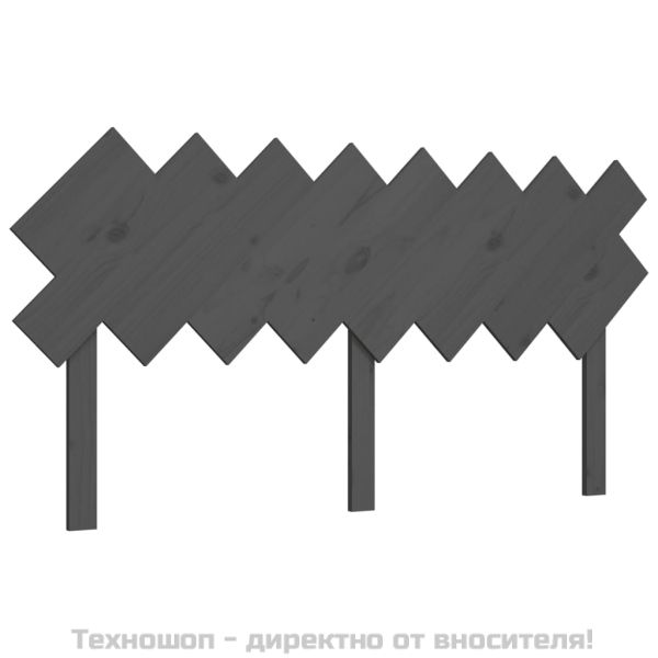 Горна табла за легло, сива, 159,5 x 3 x 80,5 см, бор масив