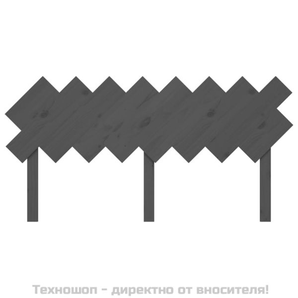 Горна табла за легло, сива, 159,5 x 3 x 80,5 см, бор масив