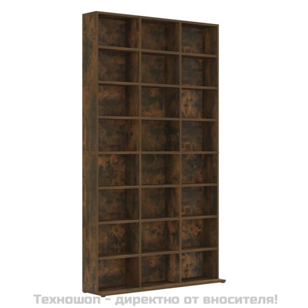 Етажерка за дискове опушен дъб 102x23x177,5 см инженерно дърво