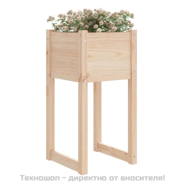 Плантери, 2 бр, 40x40x81 см, борово дърво масив