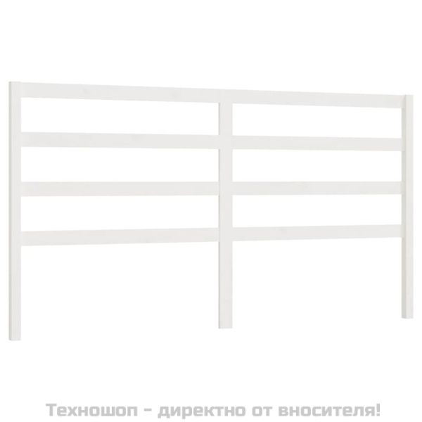 Горна табла за легло, бяла, 206x4x100 см, бор масив
