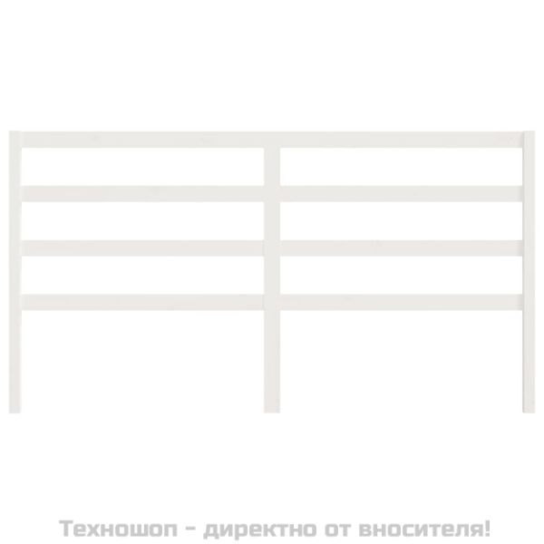 Горна табла за легло, бяла, 206x4x100 см, бор масив