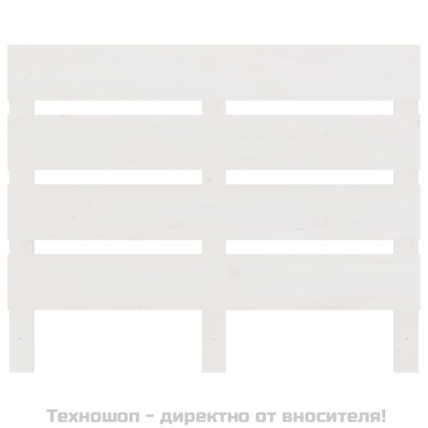 Табла за спалня, бяла, 75x3x80 см, борово дърво масив