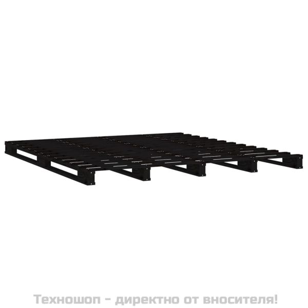 Легло от палети черно 135x190 см бор масив Double