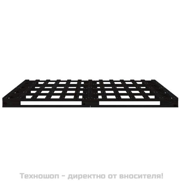 Легло от палети черно 135x190 см бор масив Double