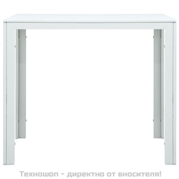 Маса за кафе, бяла, 78x78x74 см, HDPE, дървен вид