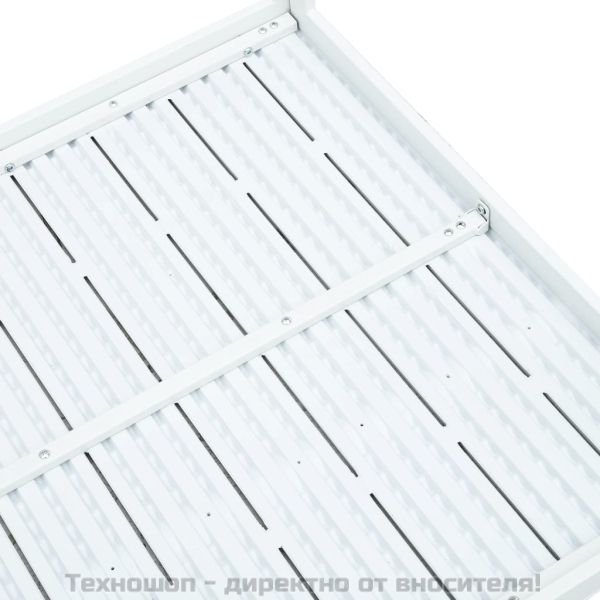 Маса за кафе, бяла, 78x78x74 см, HDPE, дървен вид