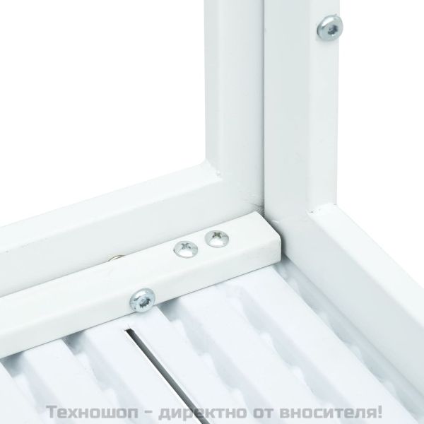 Маса за кафе, бяла, 78x78x74 см, HDPE, дървен вид