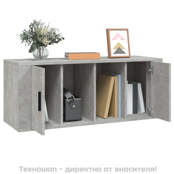 ТB шкаф, сив, 100x35x40 см, инженерно дърво