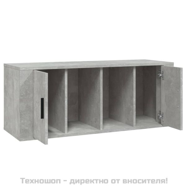 ТB шкаф, сив, 100x35x40 см, инженерно дърво
