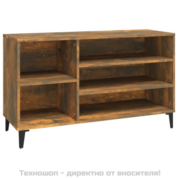 Шкаф за обувки, опушен дъб, 102x36x60 см, инженерно дърво