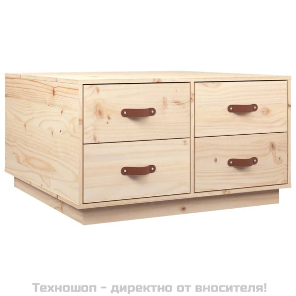 Кафе маса, 80x80x45 см, борово дърво масив