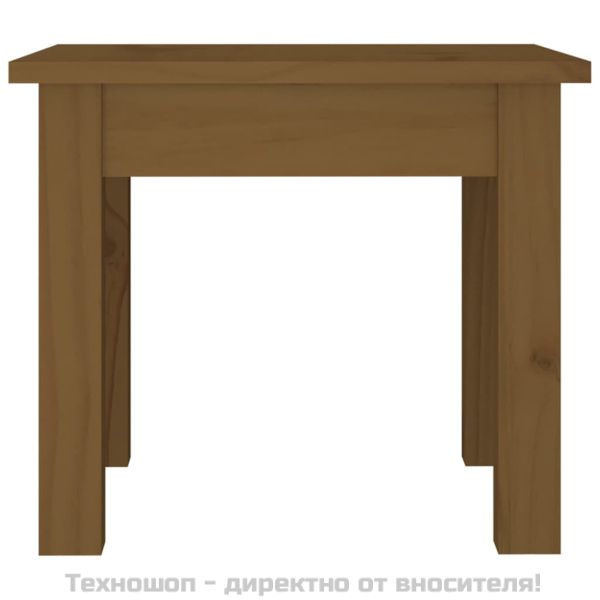 Кафе маса, меденокафява, 35x35x30 см, бор дърво масив