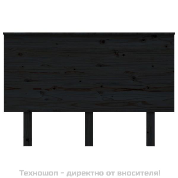 Горна табла за легло, черна, 124x6x82,5 см, бор масив