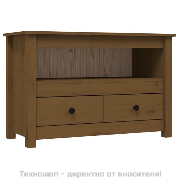 ТВ шкаф, меденокафяв, 79x35x52 см, бор масив