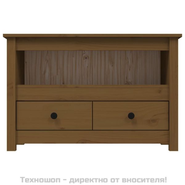 ТВ шкаф, меденокафяв, 79x35x52 см, бор масив