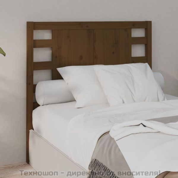 Табла за спалня, меденокафява, 106x4x100 см, бор масив