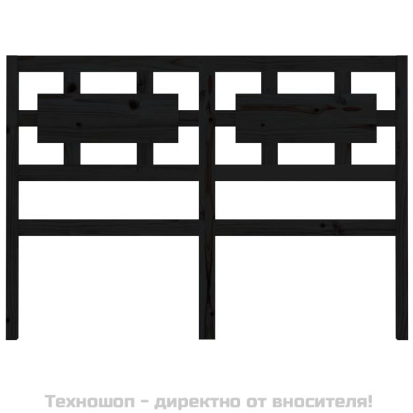 Горна табла за легло, черна, 205,5x4x100 см, бор масив