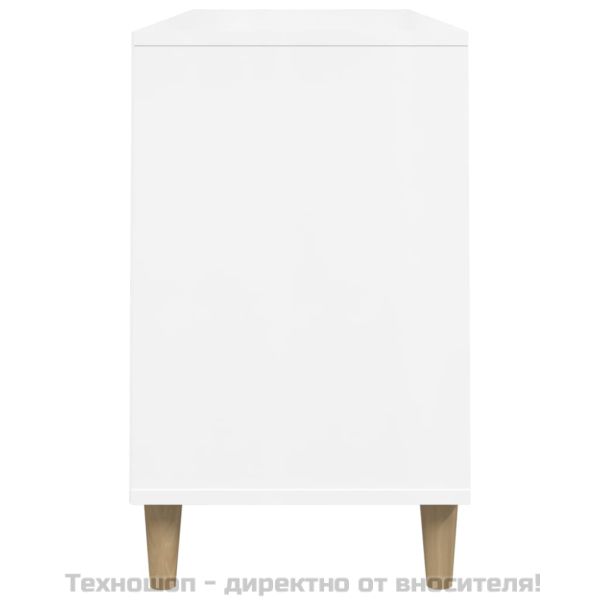 Шкаф за обувки, бял гланц, 102x36x60 см, инженерно дърво