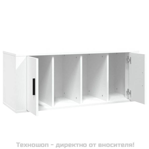 ТB шкаф, бял, 100x35x40 см, инженерно дърво