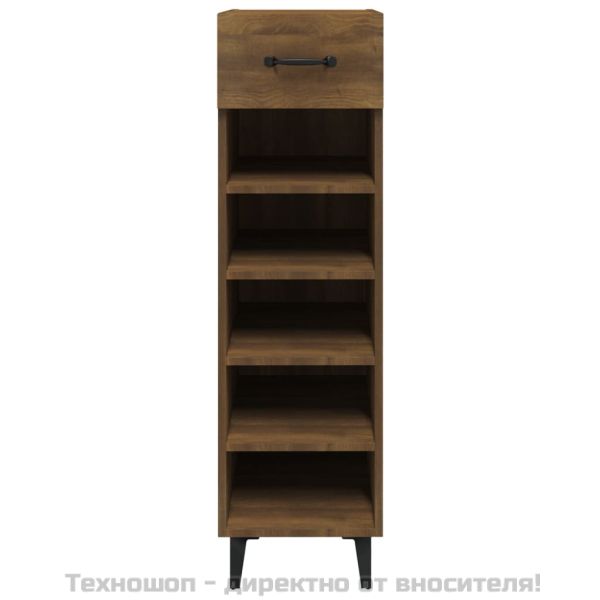 Шкаф за обувки, кафяв дъб, 30x35x105 см, инженерно дърво