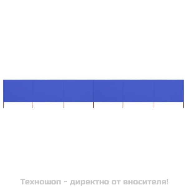 Параван против вятър от 6 панела текстил 800x80 см лазурносин