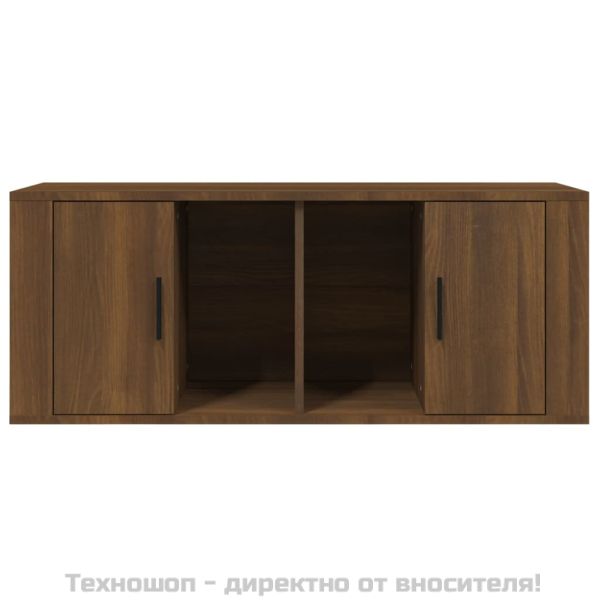 ТВ шкаф, кафяв дъб, 100x35x40 см, инженерно дърво