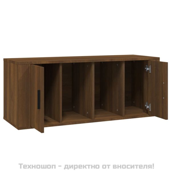 ТВ шкаф, кафяв дъб, 100x35x40 см, инженерно дърво