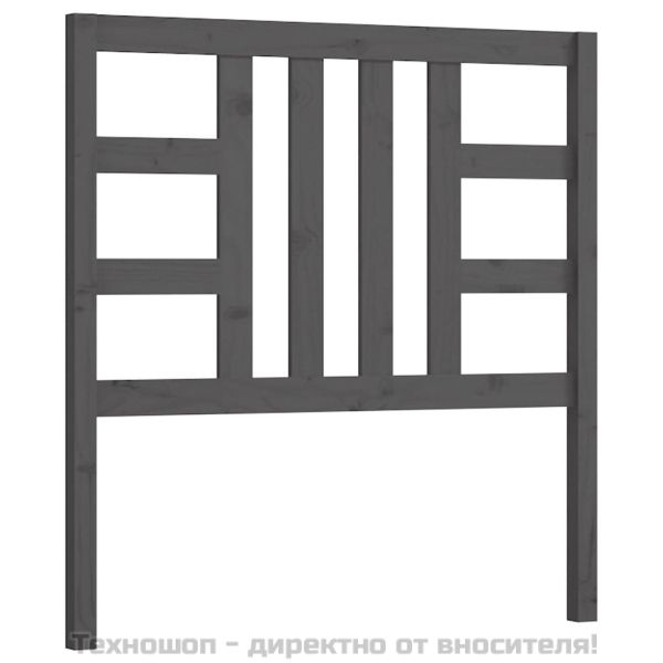Горна табла за легло, сива, 106x4x100 см, бор масив