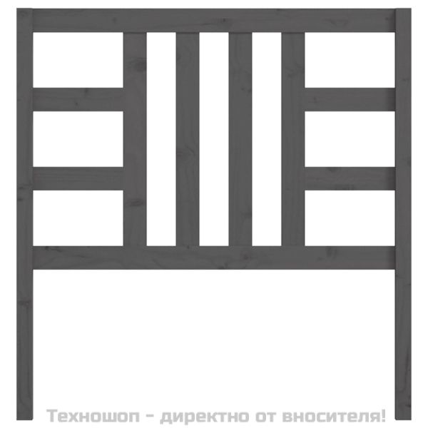 Горна табла за легло, сива, 106x4x100 см, бор масив